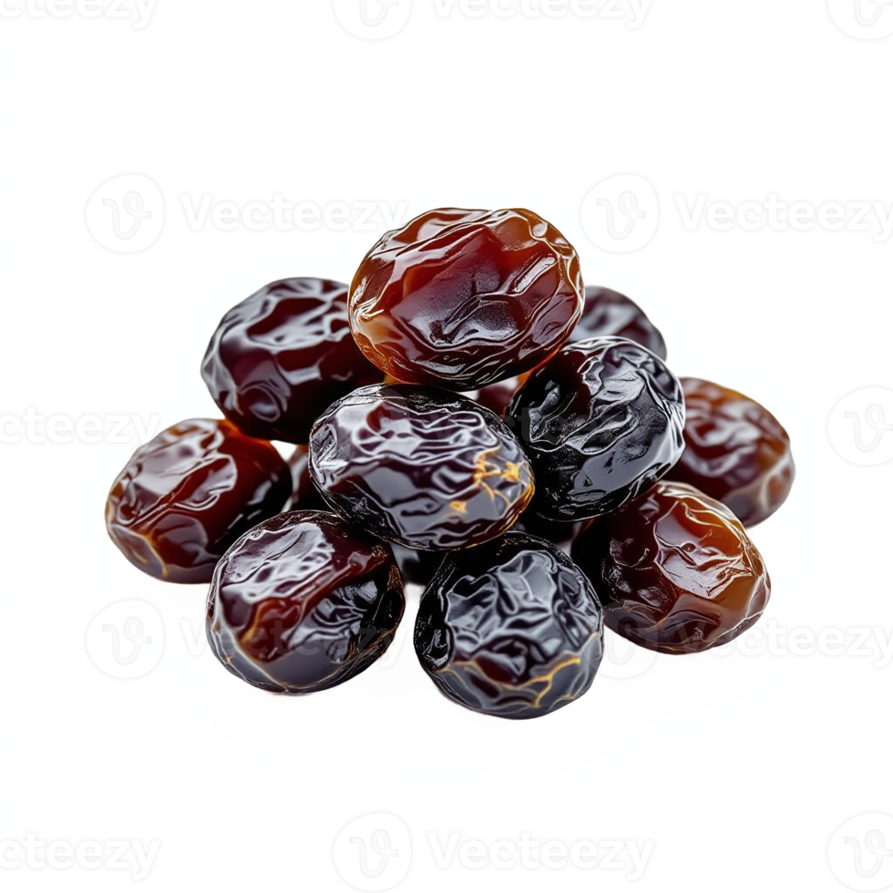 Pile of Glossy Brown and Black Dates with Transparent Background Illustration png
