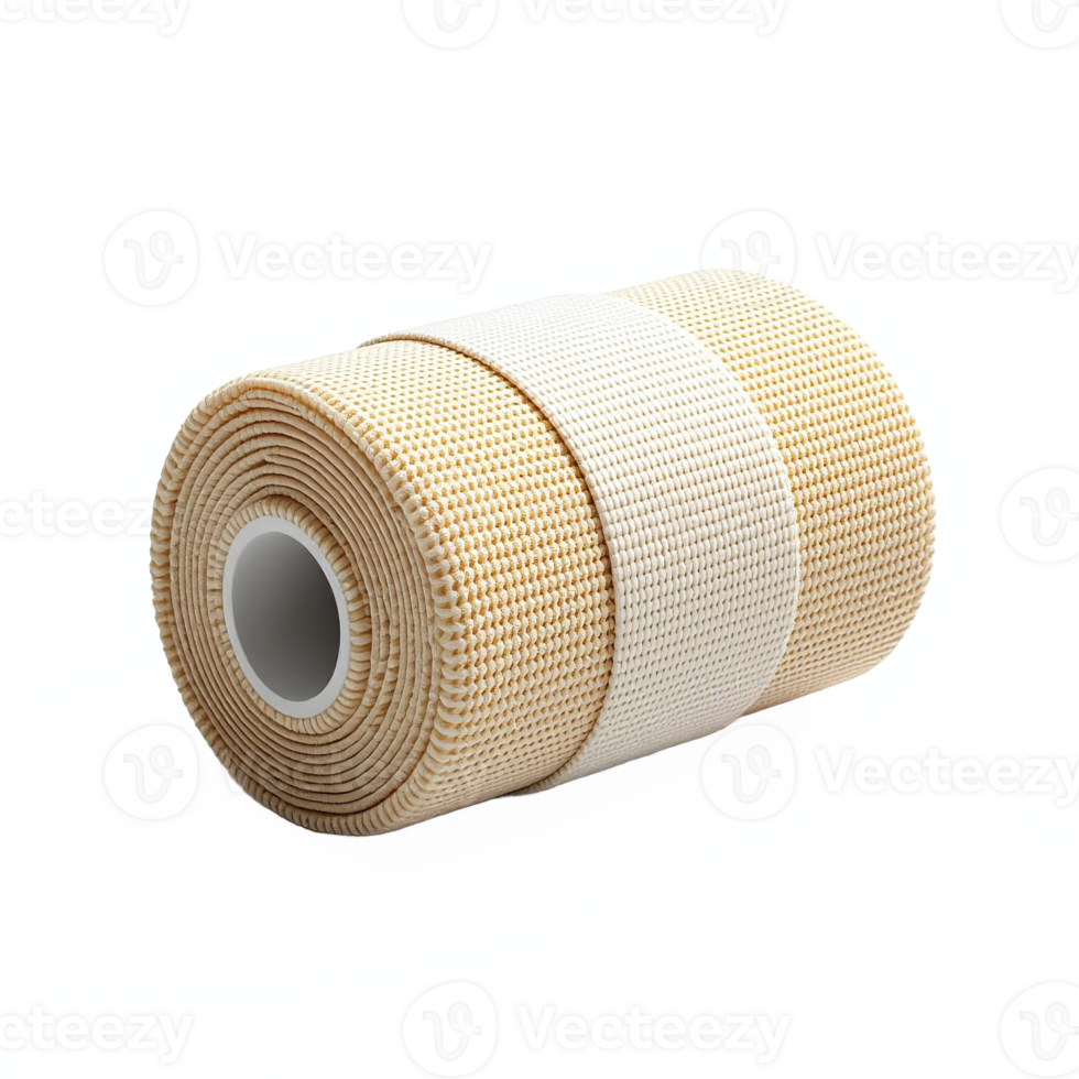 Medical Elastic Bandage Roll with Clipping Path for Wound Support and Compression png