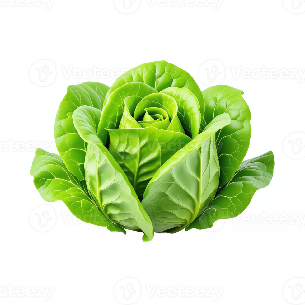 Fresh Green Lettuce Head Clipart with Transparent Background for Food Illustration png