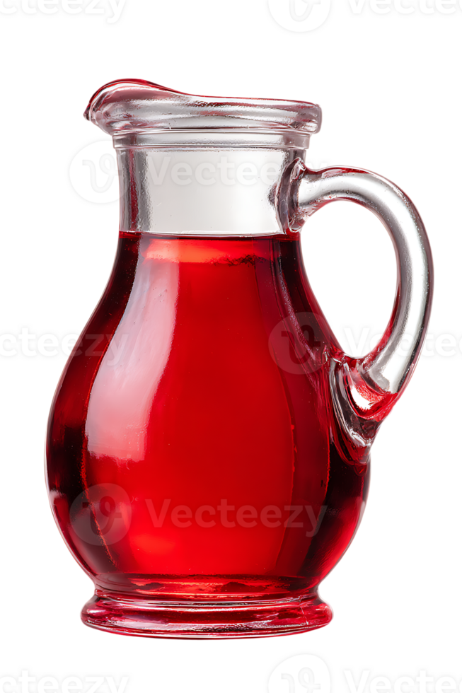 A Pitcher with Red Liquid on a Transparent Background Isolated in png
