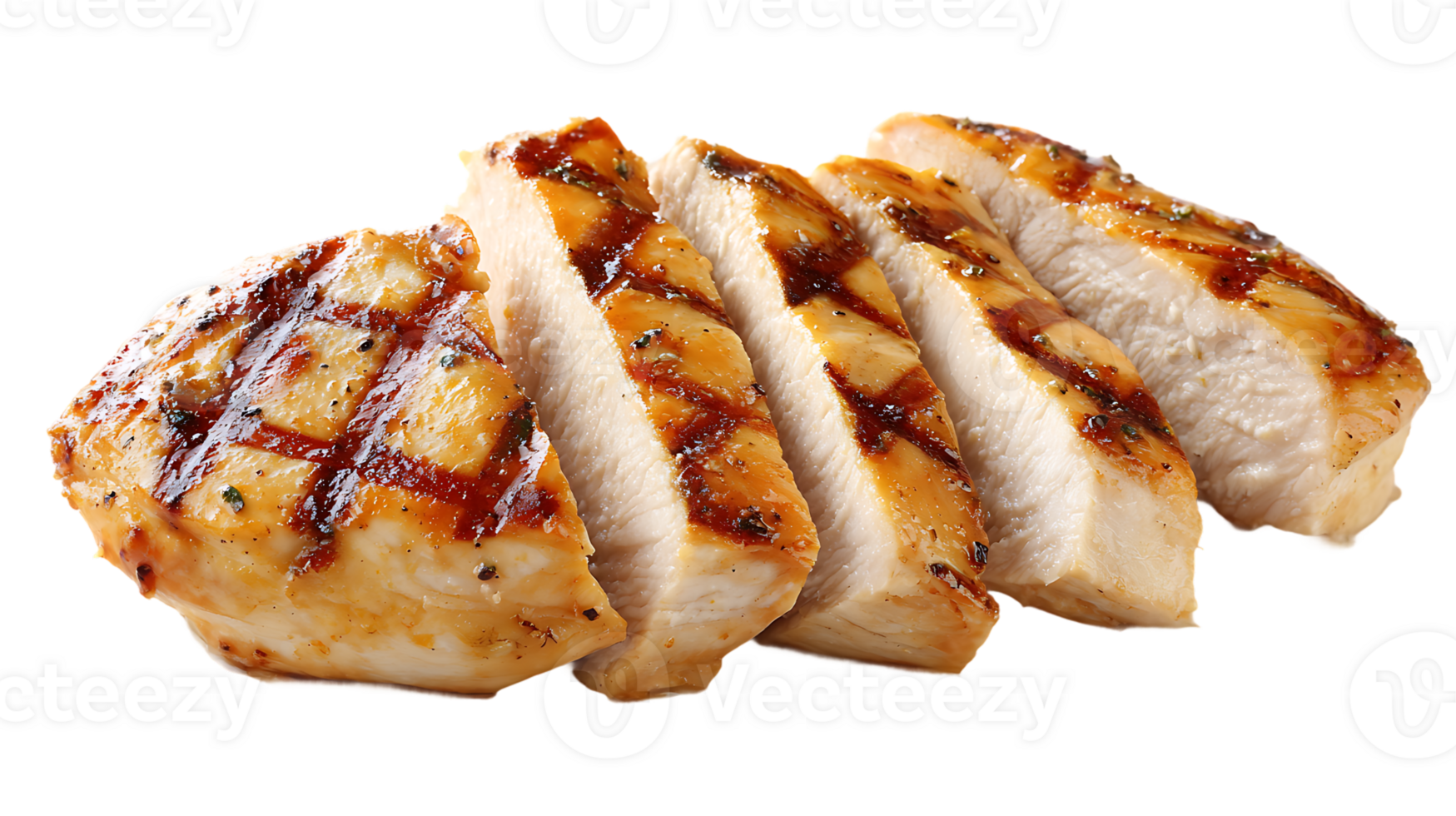 Grilled Chicken Breast Slices Isolated on a Transparent Background Healthy Meal png