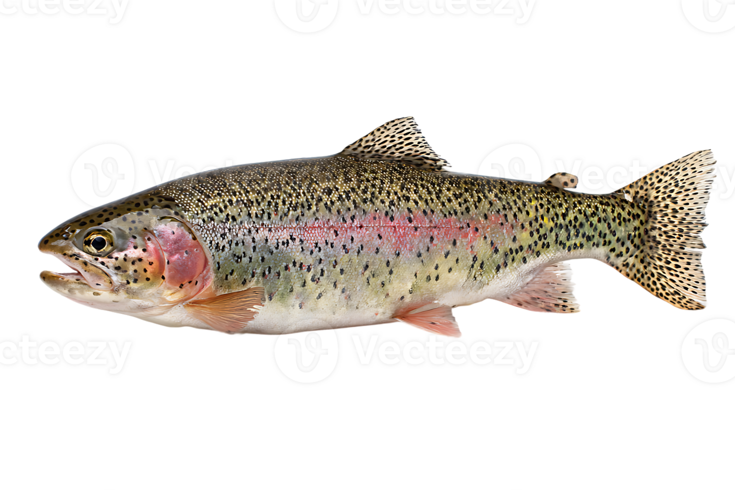 Rainbow Trout On A Transparent Background Isolated And Rendered In Format png