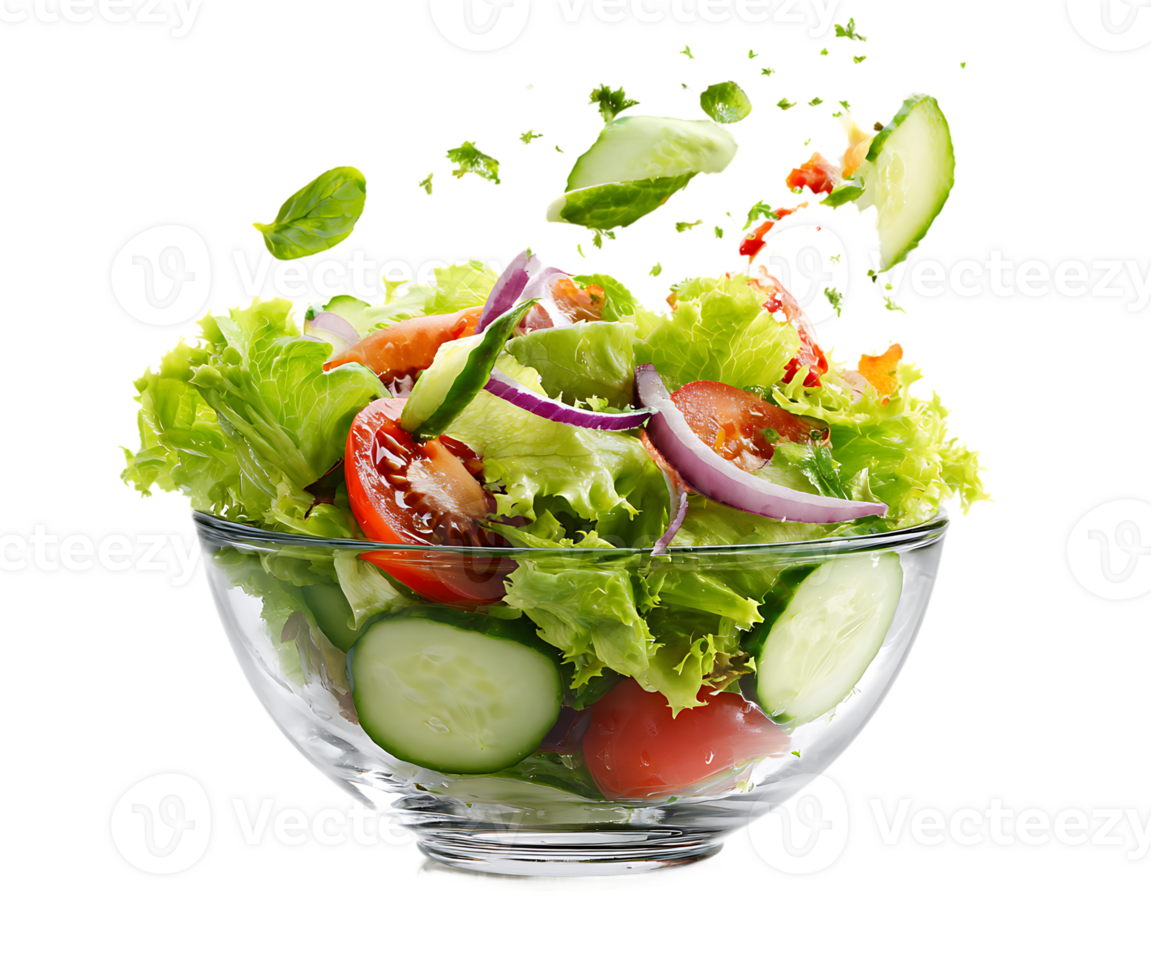 Nutritious Salad with Fresh Vegetables Transparent Background Isolated Stock Photo png