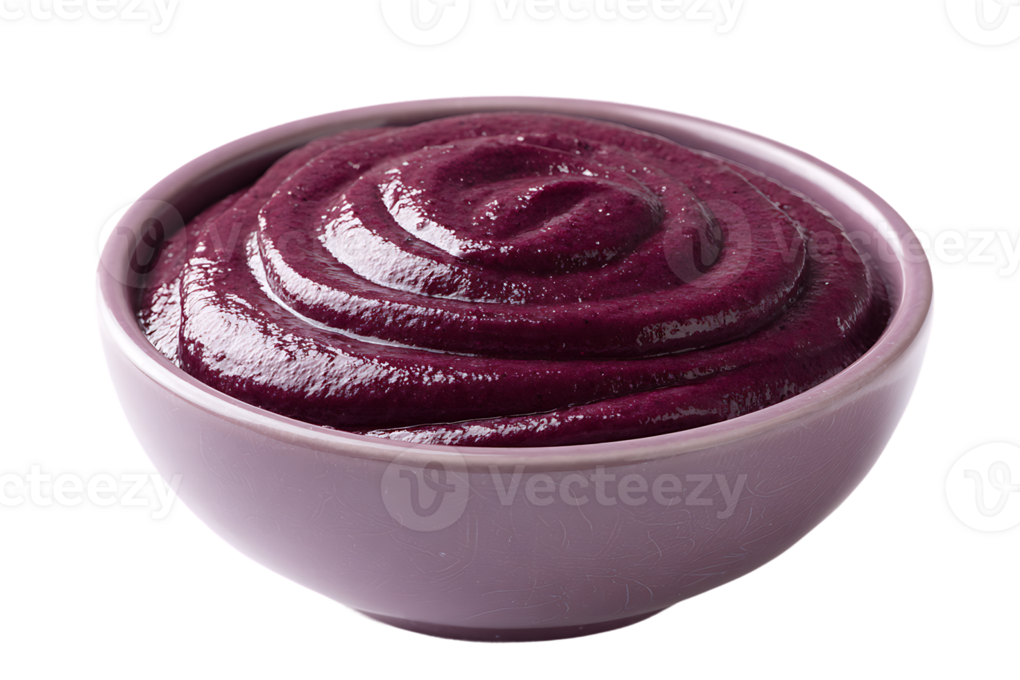 Acai Bowl Isolated on Transparent Background Food Purple Fruit Sweet Dessert png