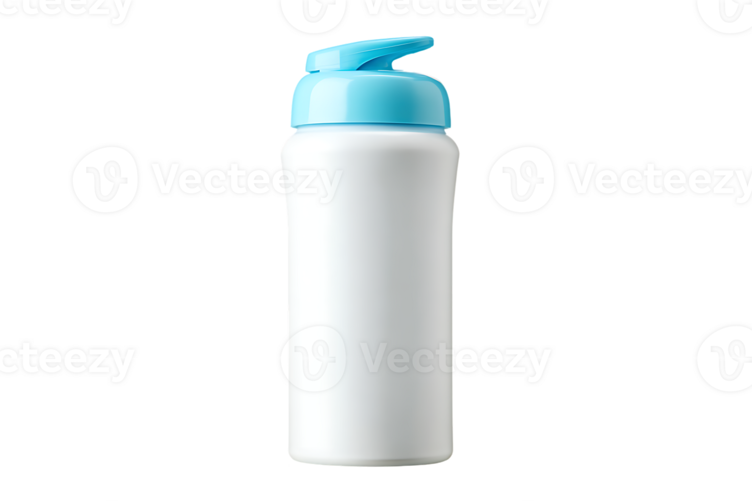 White Water Bottle with Blue Cap Isolated on Transparent Background Image png