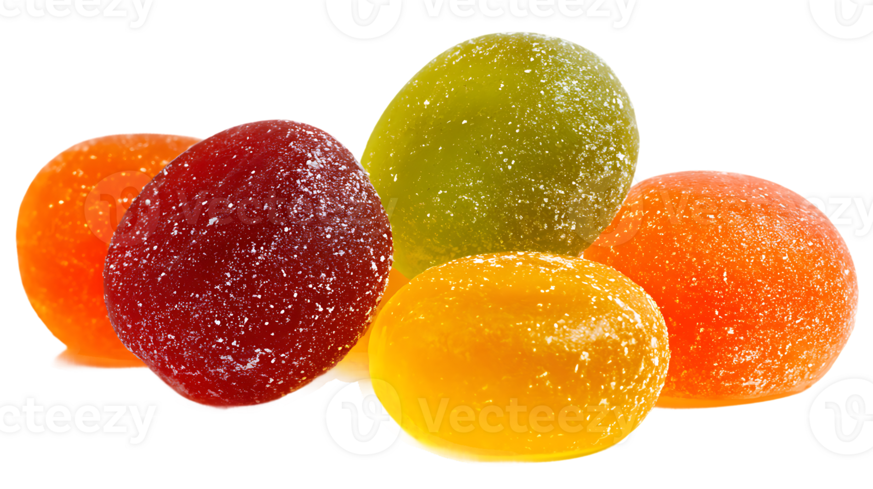 Assortment of Colorful and Sweet Marmalade Candies Transparent Background Isolated png