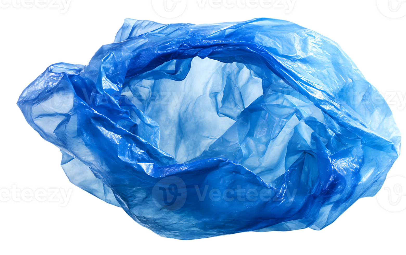 Isolated Blue Plastic Garbage Bag Transparent Background A Symbol of Pollution Issue png