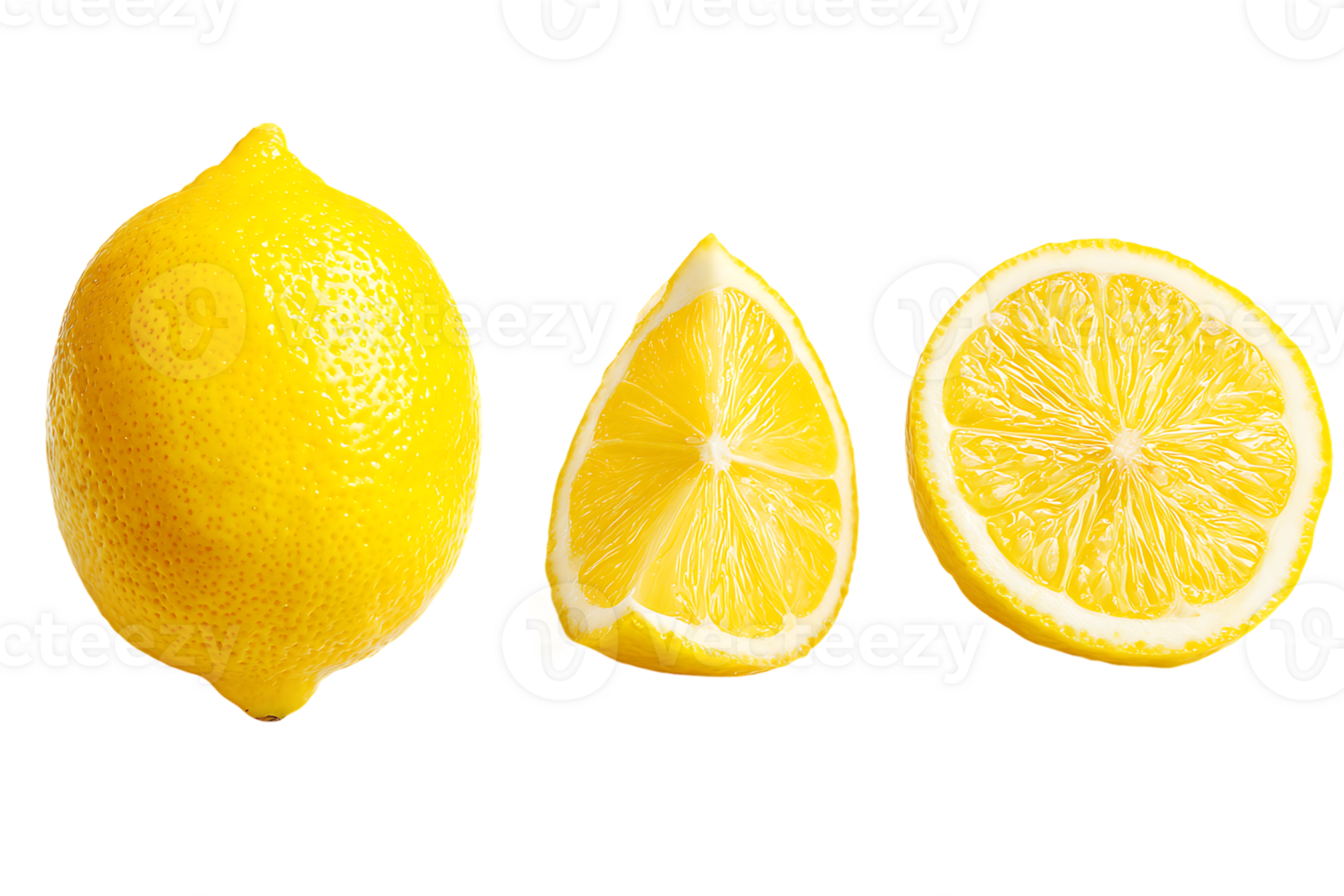 Delicious and Refreshing Lemon Slices on a Clear Background Perfect for Digital Design png