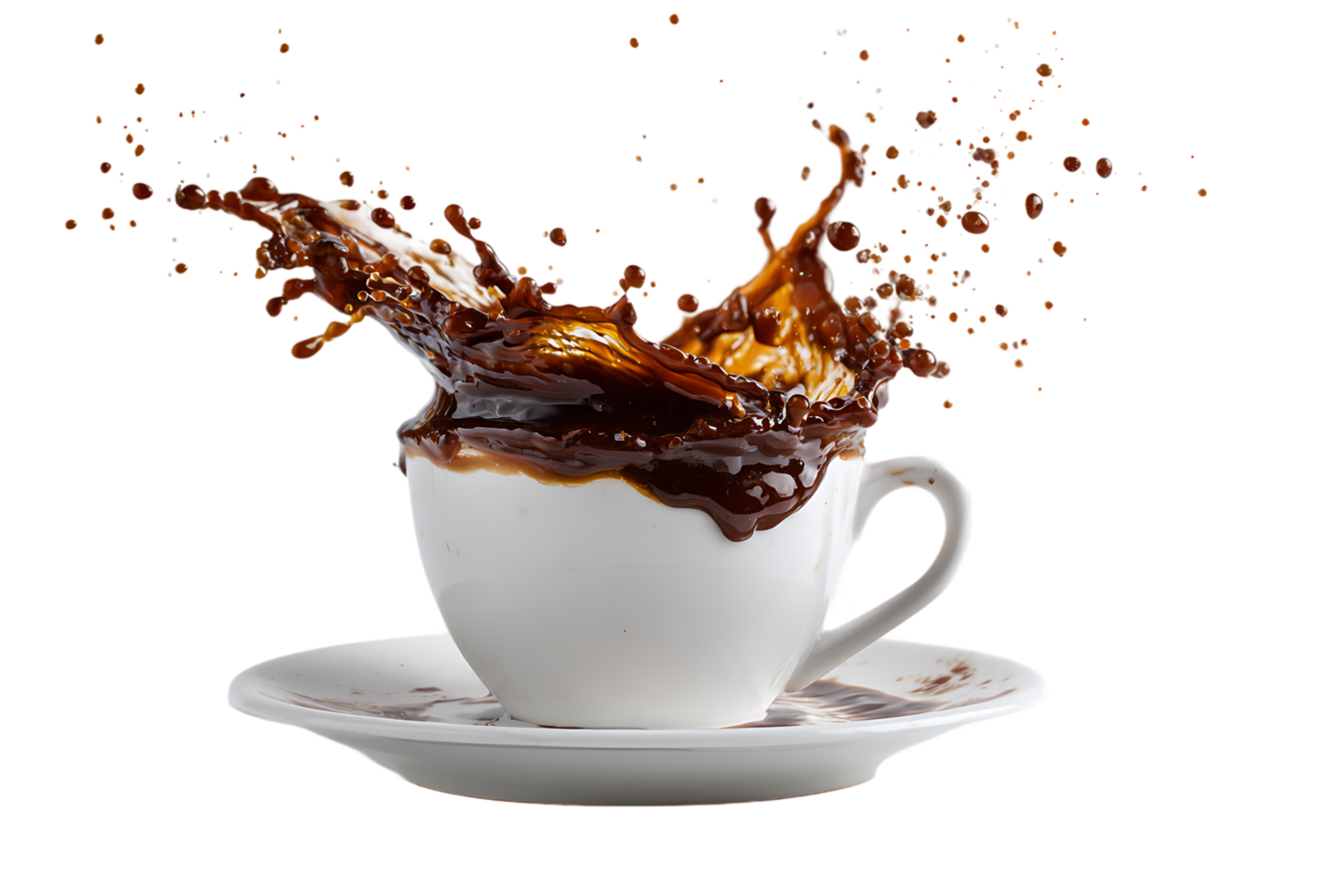 Cup of Coffee Splash Isolated on Transparent Background Stock Photography Image png