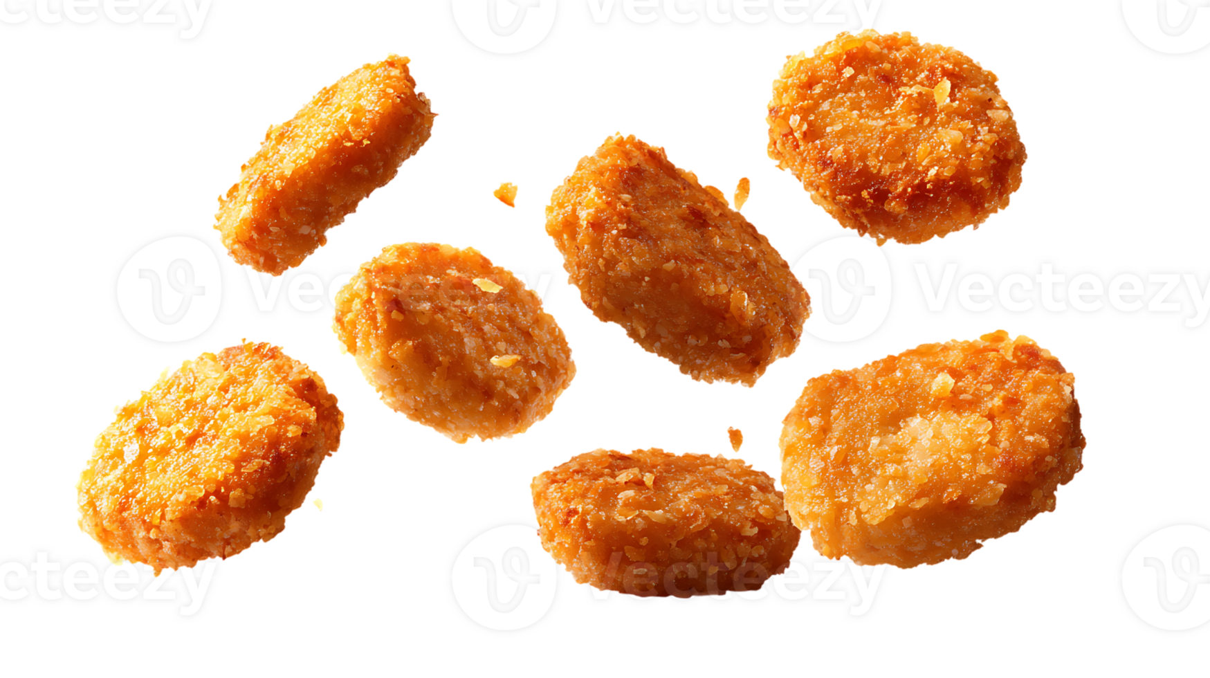 Delicious Golden Fried Chicken Nuggets Isolated on Transparent Background For Design png