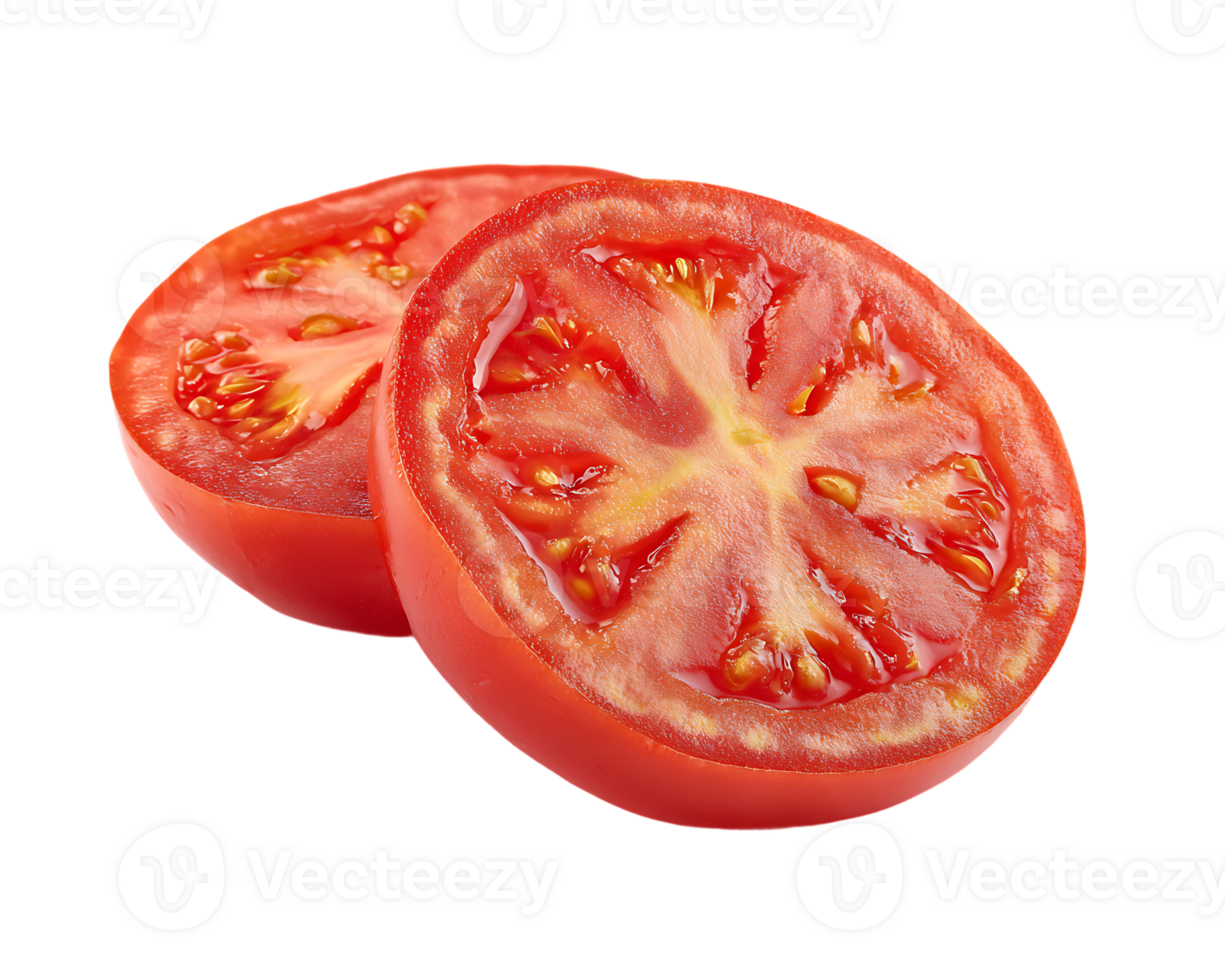 Two Slices of Tomato Isolated on Transparent Background Healthy Fresh Food png