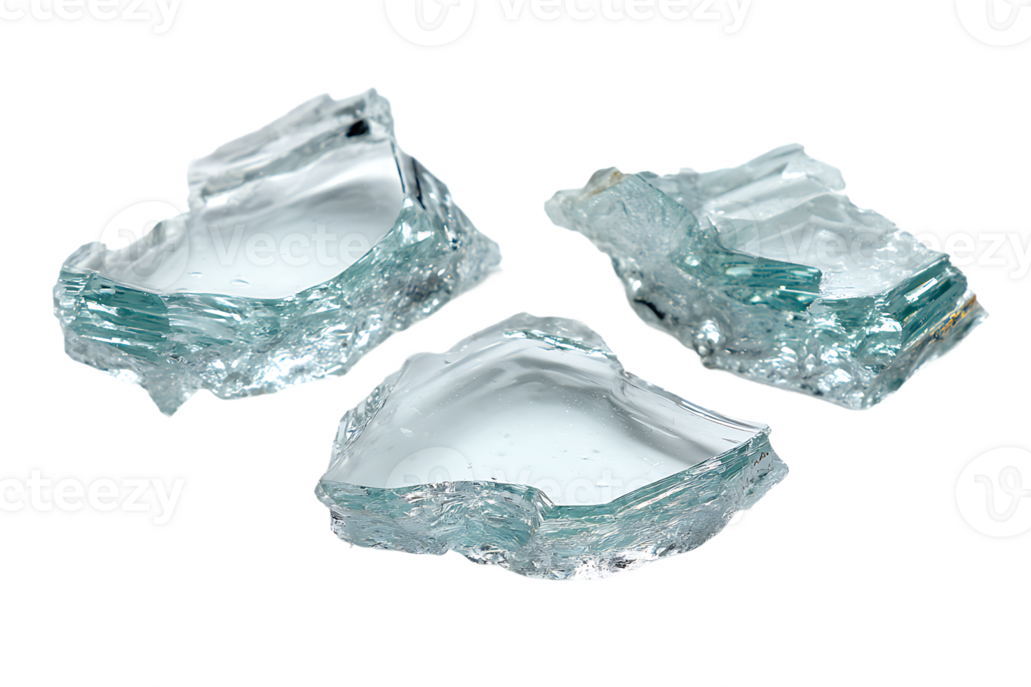 Elegant Ice Chunk Fragments on Transparent Background Close Up Isolated Studio Shot png