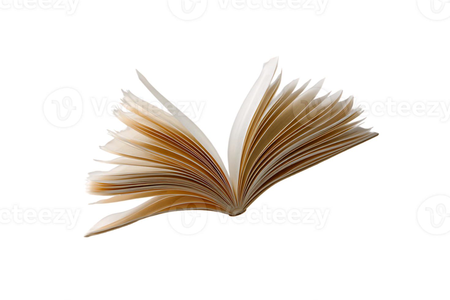 Open Book Pages Turning Freely Isolated Against A Clean White Background Transparent png