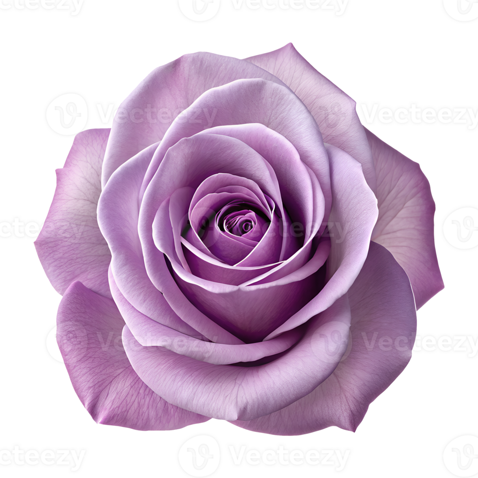 Elegant Purple Rose with Delicate Petals in Stunning Close-Up View on Transparent Background png