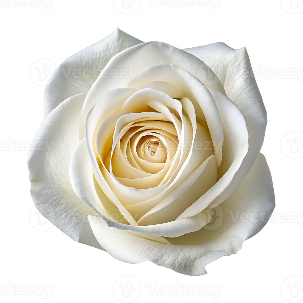 Elegant White Rose with Soft Petals on Transparent Background png