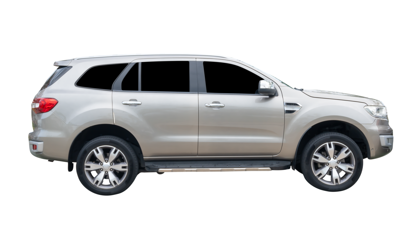 An elegant gray SUV sports car isolated with clipping path in file format png