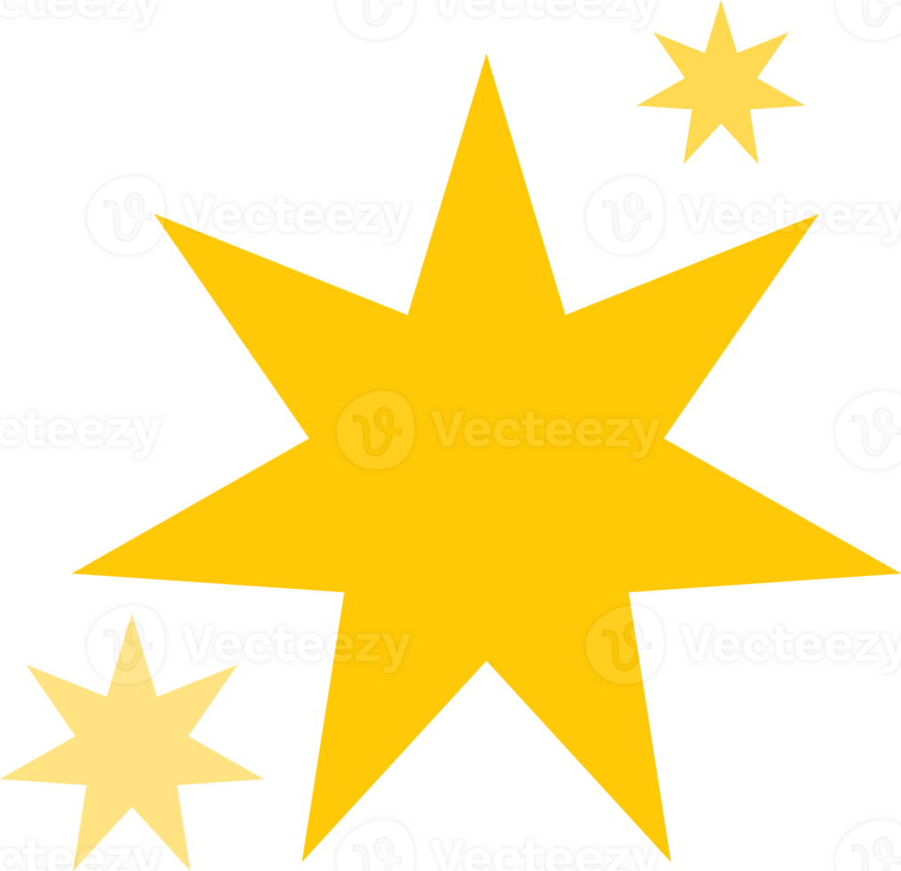 yellow blinking star with sparks as icon png