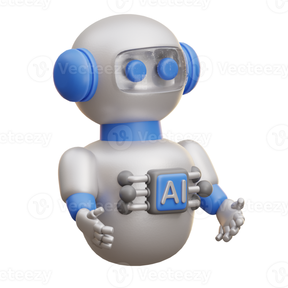 3D Illustration AI Humanoid Robot png