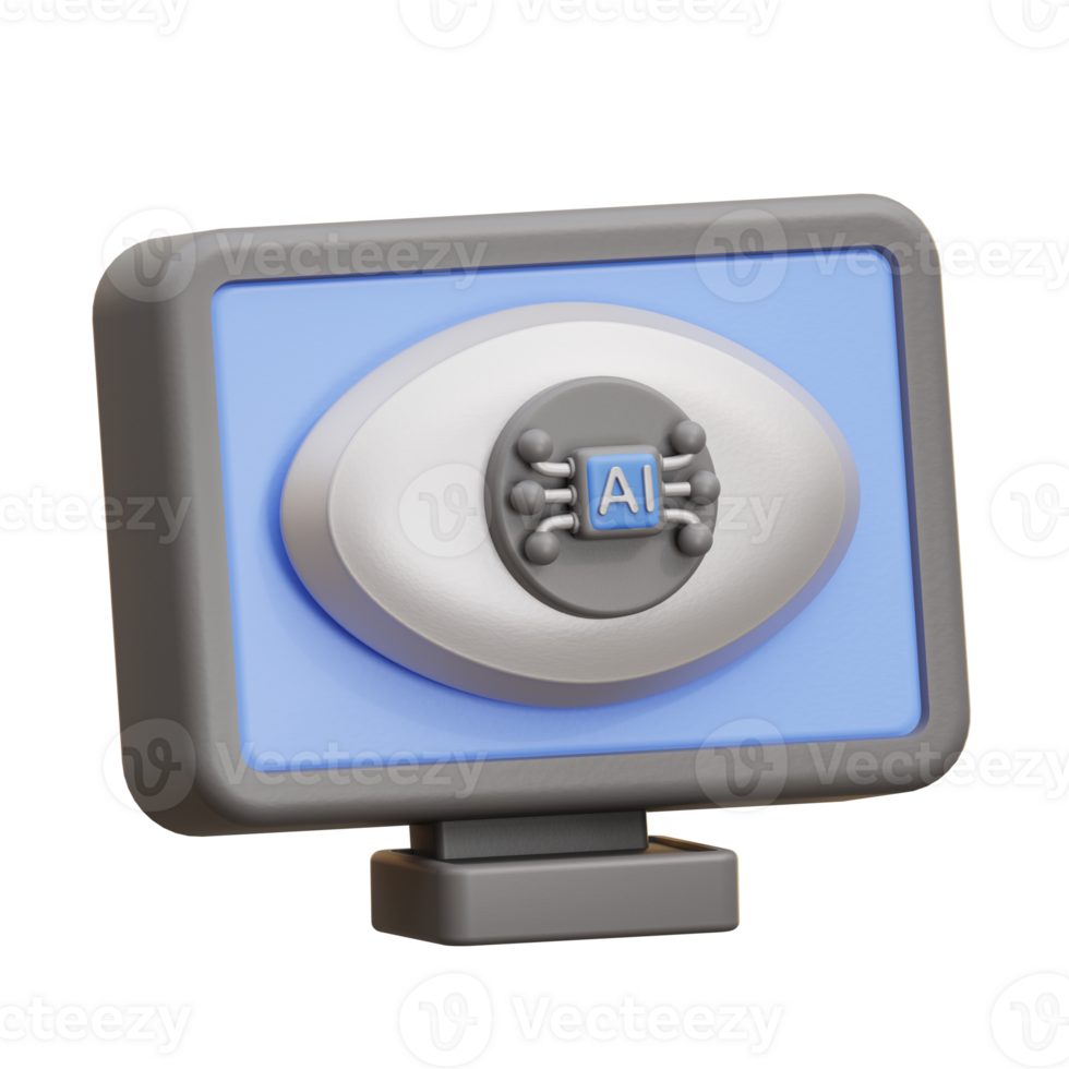 3D Illustration AI Computer Vision Eye png