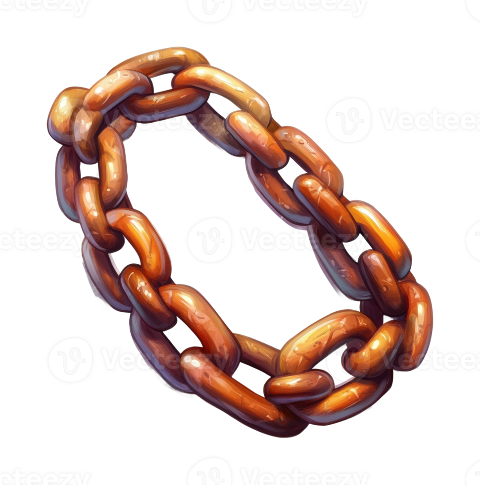 Glossy wooden chain links in circular formation png