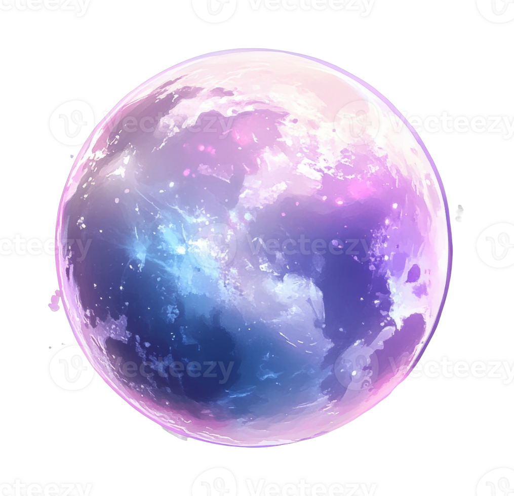 Mystical celestial sphere with pastel colors and ethereal glow png