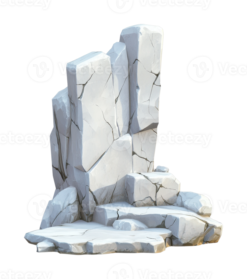 Ancient stone ruins with cracked rocks and weathered surface png