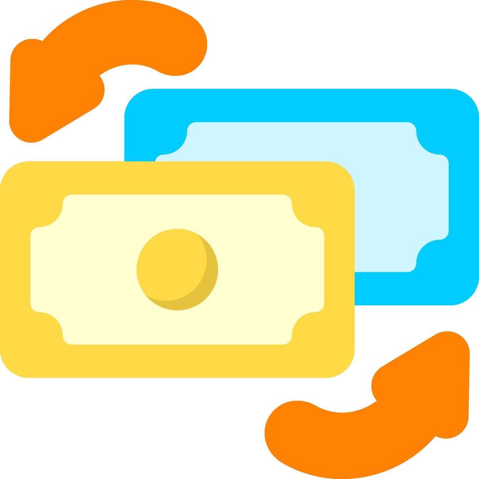Currency Exchange Flat Colorful Icon vector