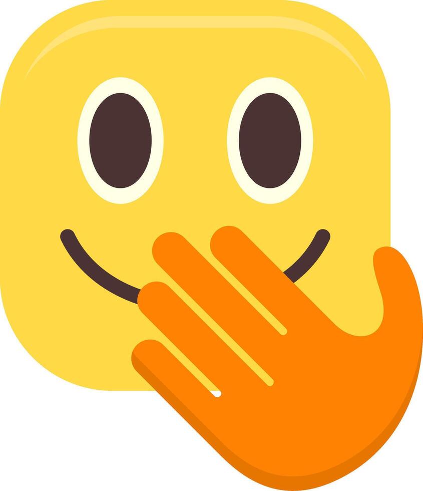 Face with Hand Over Mouth Flat Icon vector