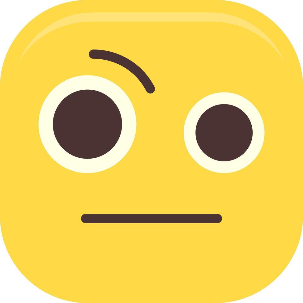 Face with Raised Eyebrow Flat Icon vector