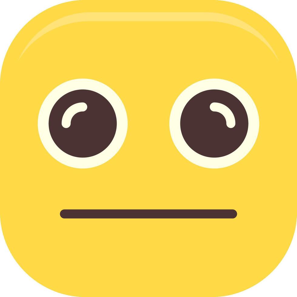Neutral Face Flat Icon vector
