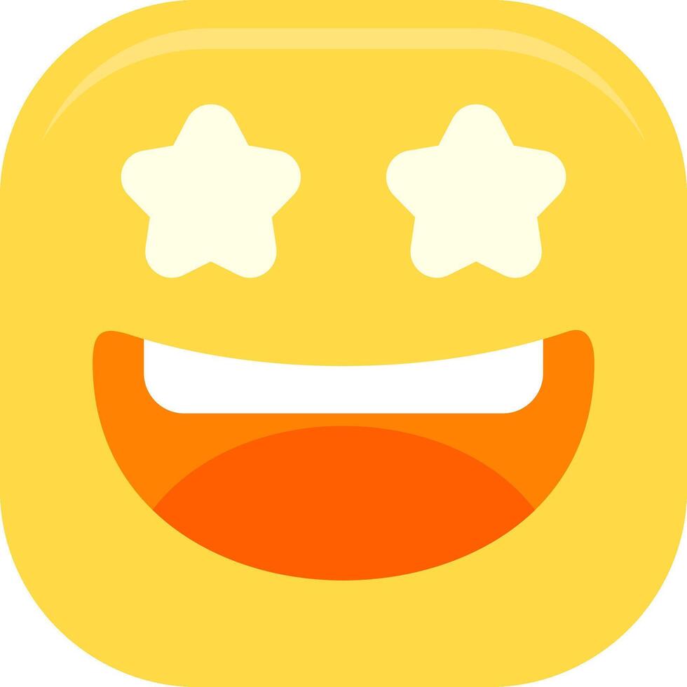 Star Struck Flat Icon vector