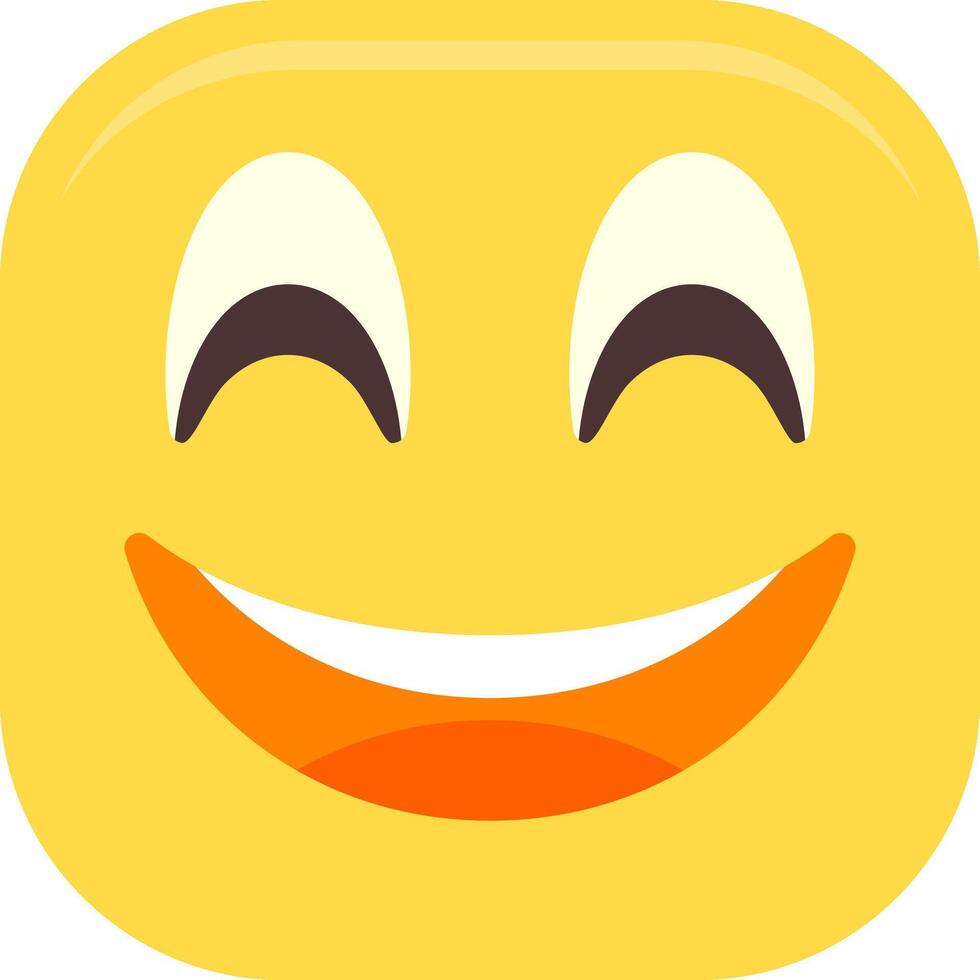 Grinning Face with Smiling Flat Icon vector