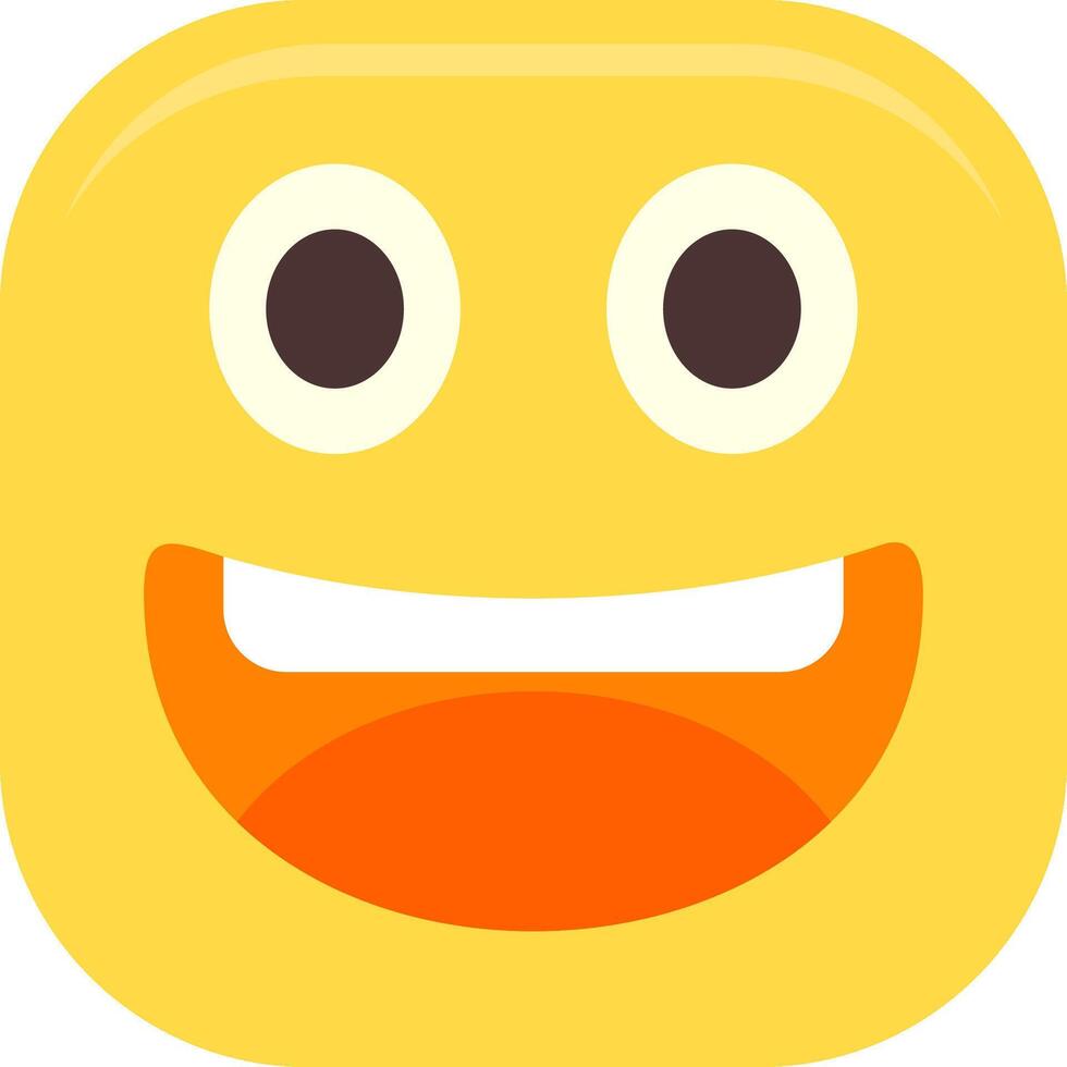 Beaming Face with Smiling Flat Icon vector