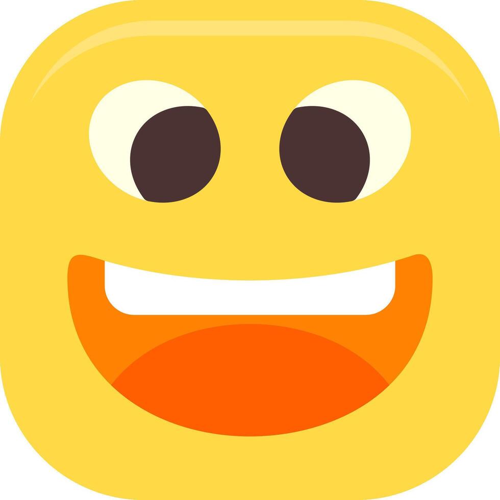 Grinning Squinting Face Flat Icon vector