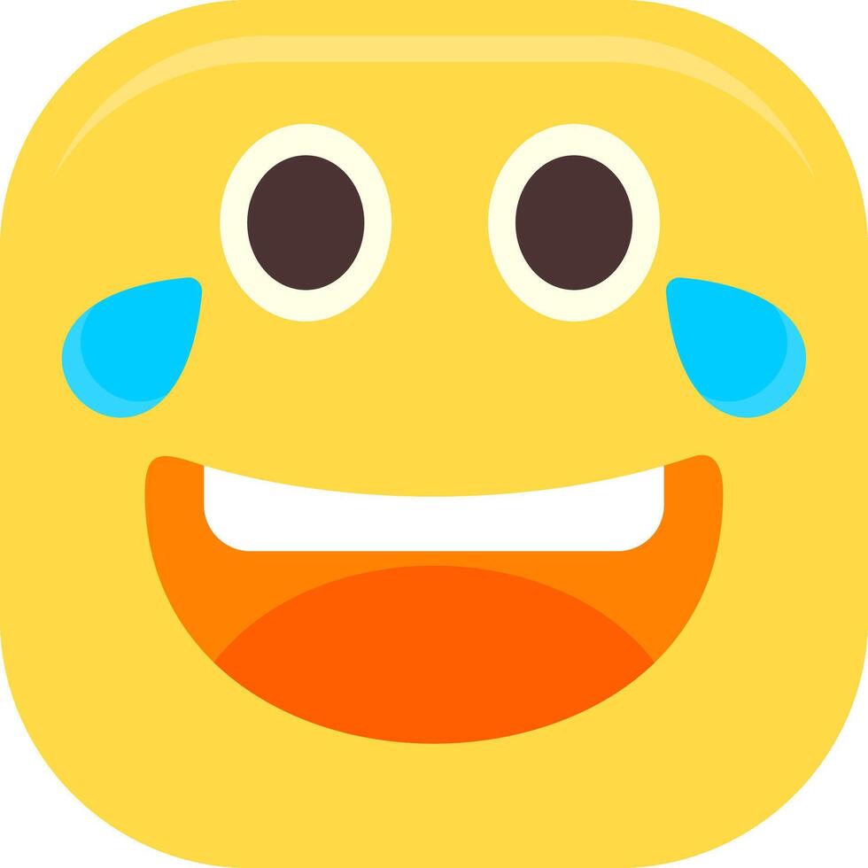 Face with Tears of Joy Flat Icon vector