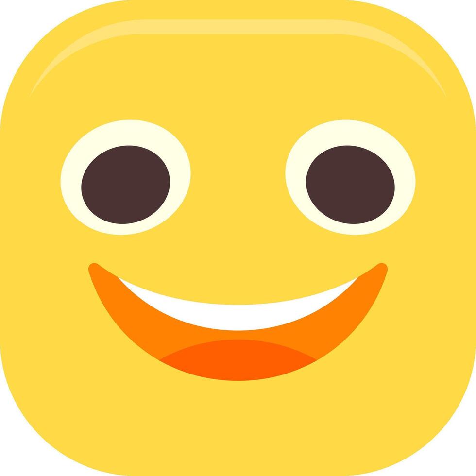Slightly Smiling Face Flat Icon vector