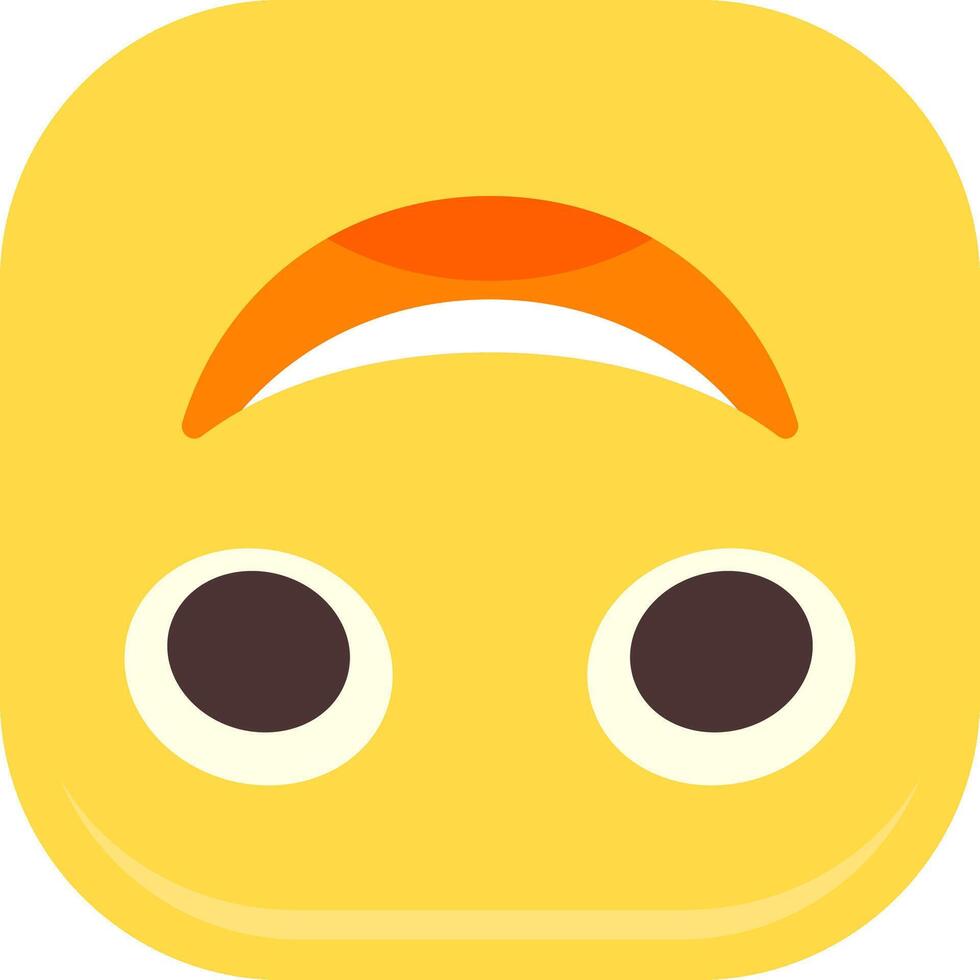 Upside Down Face Flat Icon vector