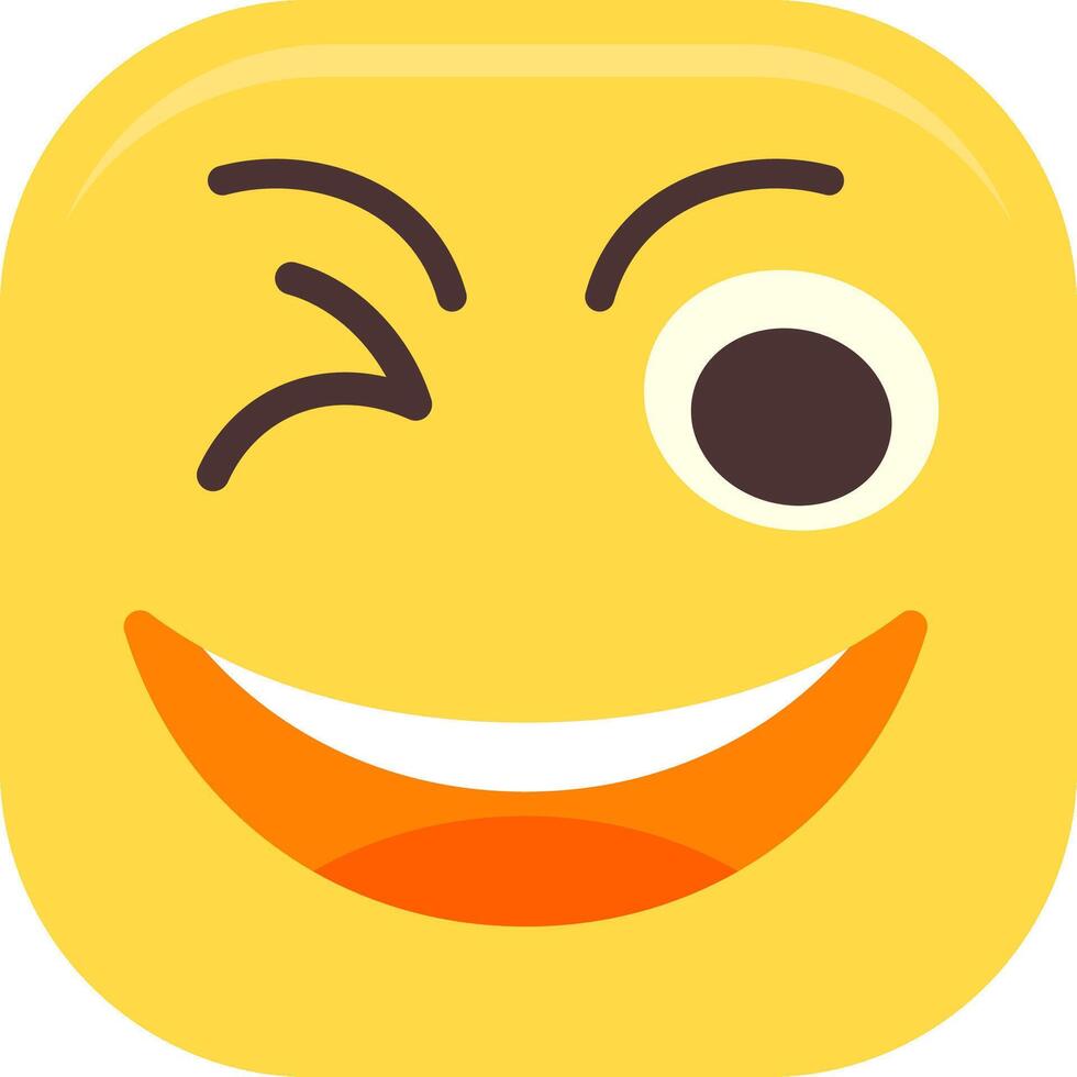 Winking Face Flat Icon vector