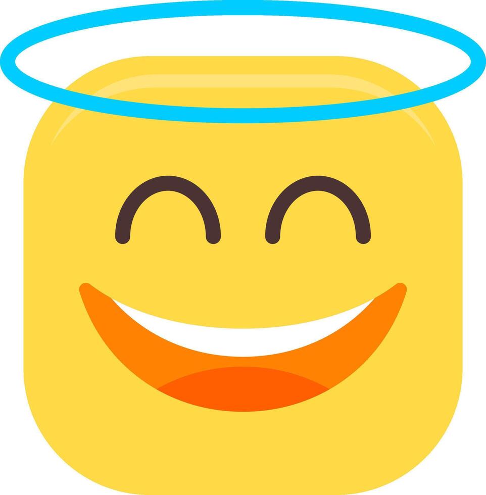 Smiling Face with Halo Flat Icon vector