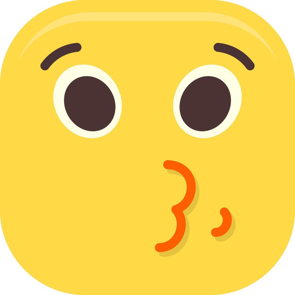 Kissing Face Flat Icon vector