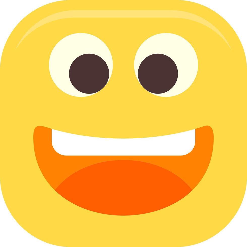 Grinning Face with Big Eyes Flat Icon vector