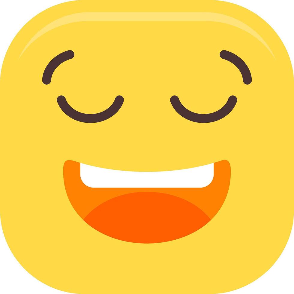 Relieved Face Flat Icon vector
