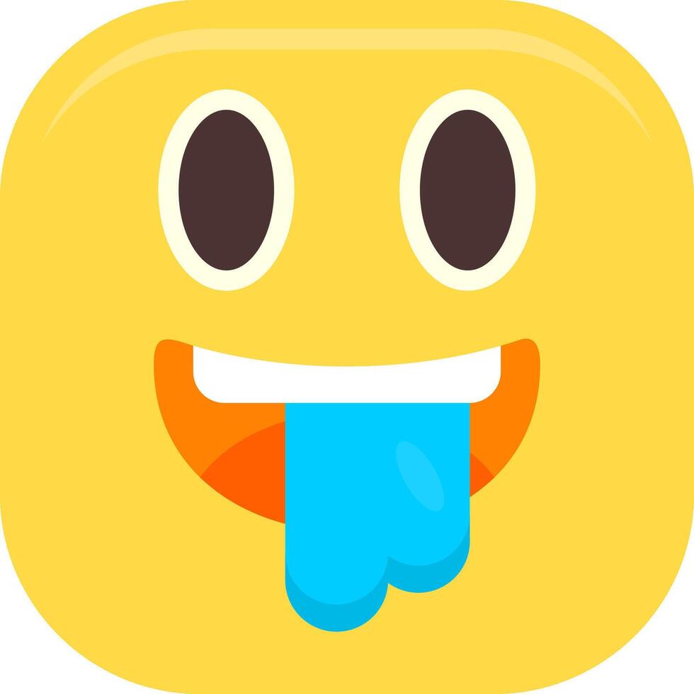 Drooling Face Flat Icon vector