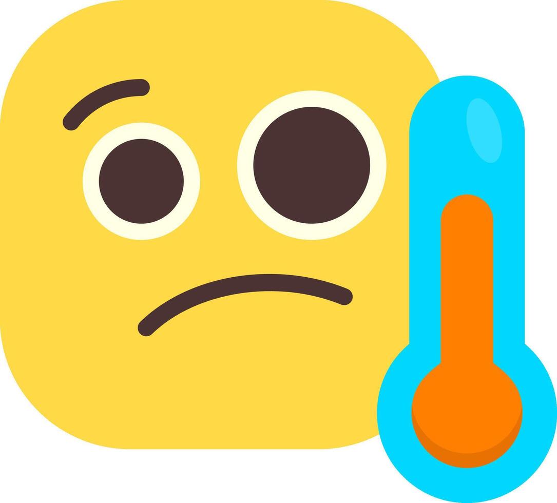 Face with Thermometer Flat Icon vector