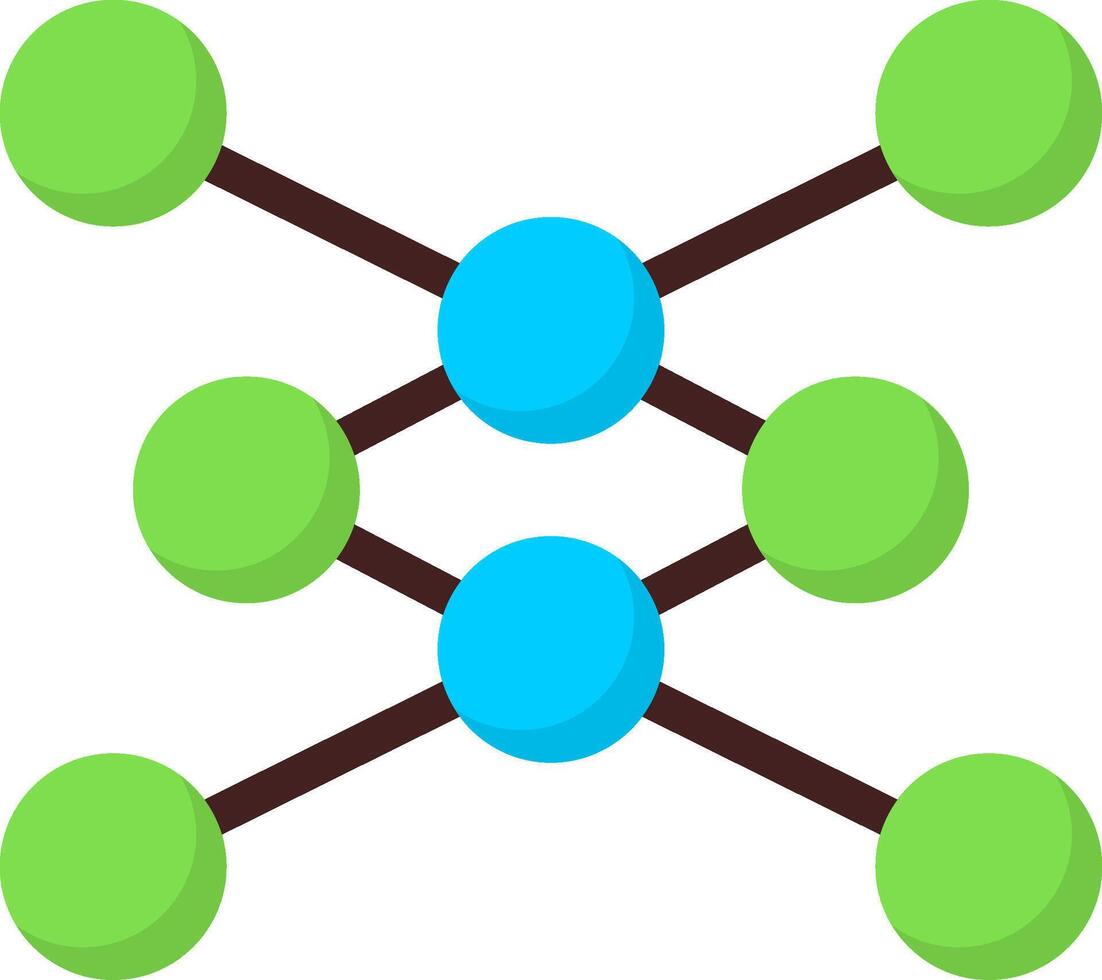 Neural Network Flat Icon vector