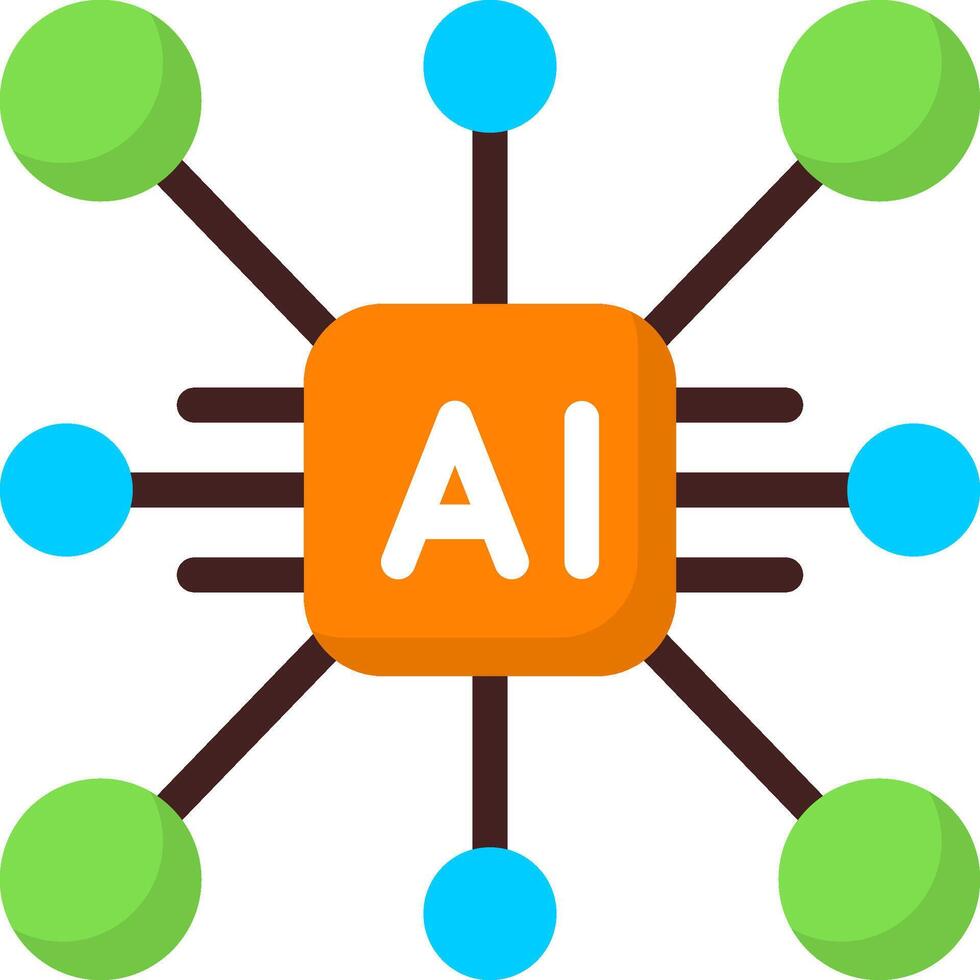 Neural AI Flat Icon vector