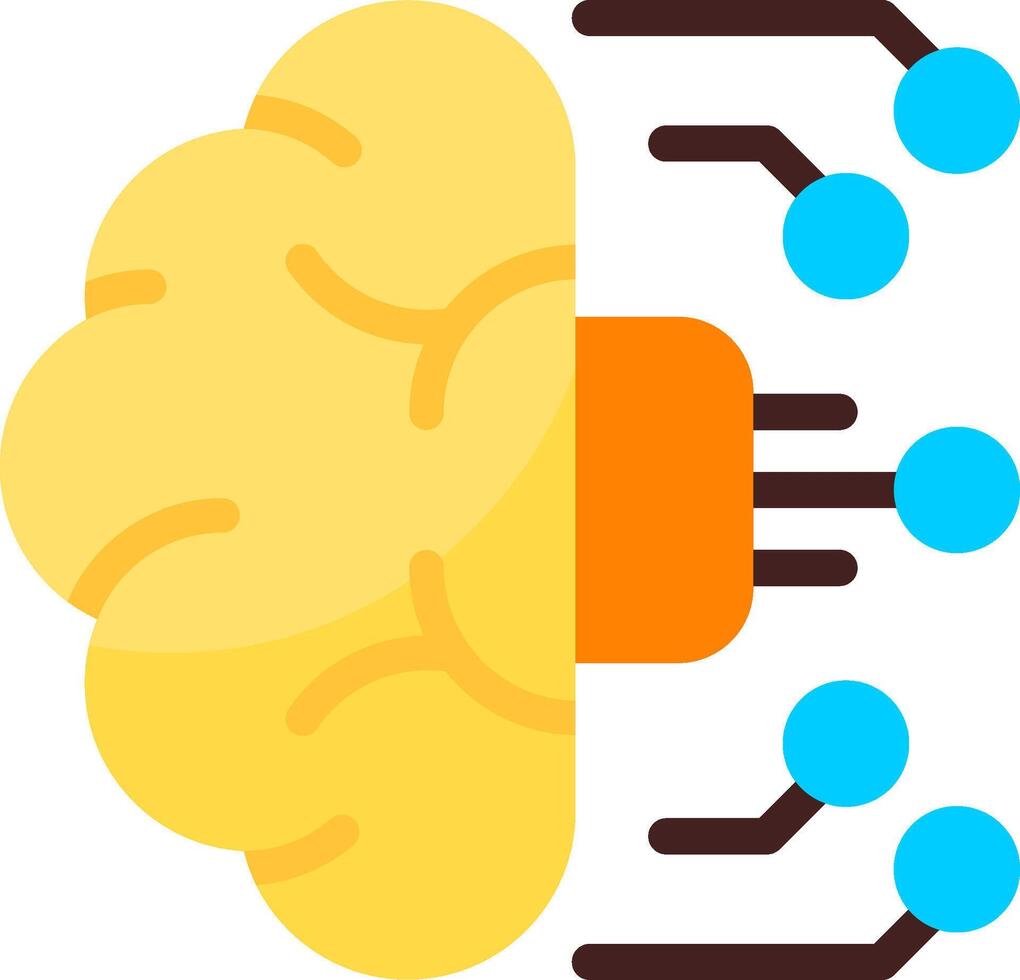 Cognitive Computing Flat Icon vector