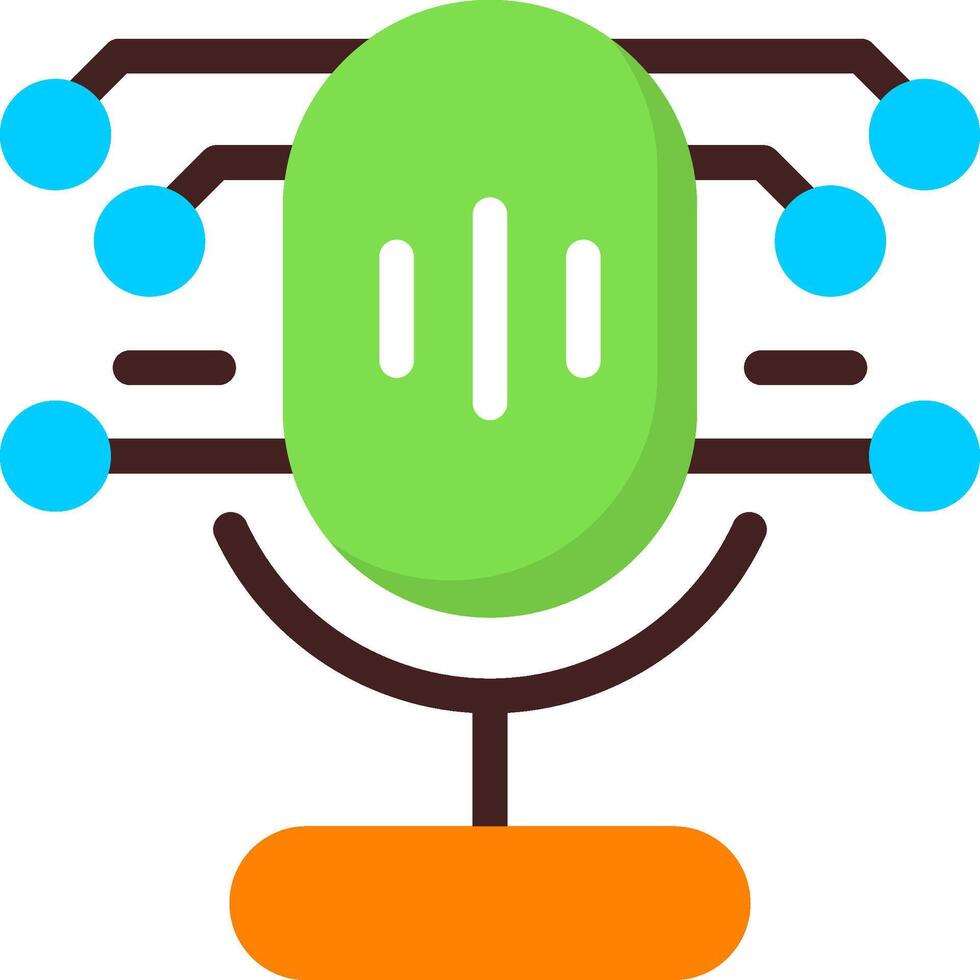 AI Speech Recognition Flat Icon vector