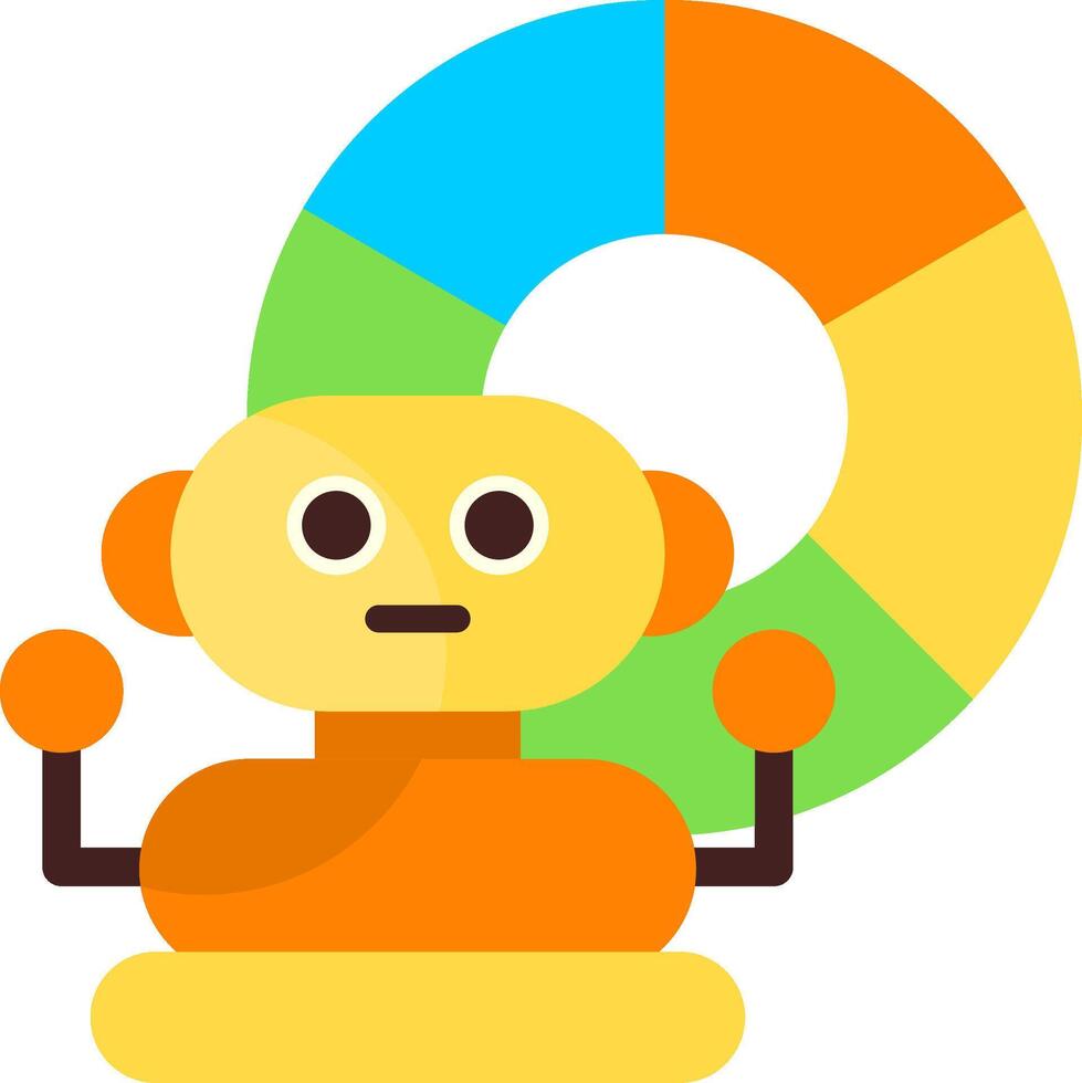 AI Analytics Flat Icon vector