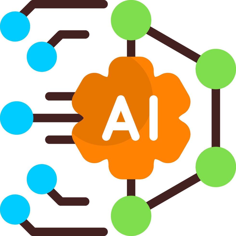 AI Algorithm Model Flat Icon vector